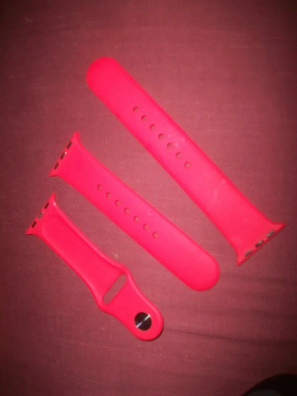 Apple Watch Band Red Sport Band S/M/L metal pin closure 3pc
